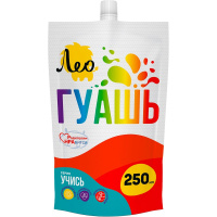 Гуашь 250мл "Учись" алая, дой-пак с штуцером №337 LGD-250