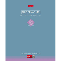 Тетрадь А5 48л клетка География "Трогательная пастель" на скобе ламинация Soft-touch 089845