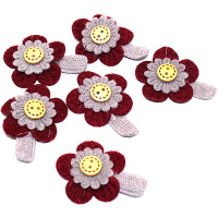 Цветок декоративный Ромашка 3,5х5см красный 6шт/уп. Y9508-19