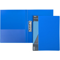 Папка с боковым прижимом "Standard" А4 пластик 0,70мм с внутренним карманом синяя AC4_00109/038493
