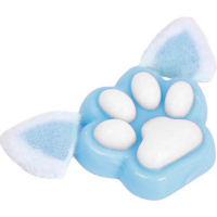 Игрушка-антистресс сквиш "Лапка с ушками" 10х6см с помпонами, голубая FX5729