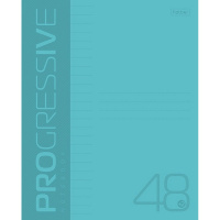 Тетрадь А5 48л линия "Progressive. Бирюзовая" на скобе, пластиковая обложка 48Т5В2/080174