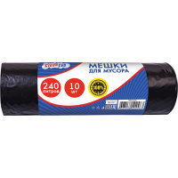 Пакет мусорный ПВД 240л. 10шт, 60мкм 90x140см 9050706