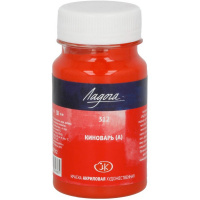 Краска акриловая 100мл киноварь аналог Ладога 2227312