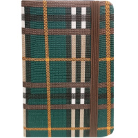 Бизнес-блокнот А6 80л "Клетка" на резинке, линия, обложка 7БЦ, резинка д/ручки, 4 цвета 5802-7