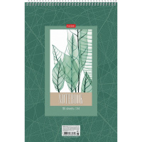 Блокнот А4 96л "Листья" клетка, на спирали, жесткая подложка 96Б4В1сп_23666