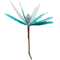 Украшение декоративное "Цветок" 22см голубой, ткань HD2021-167