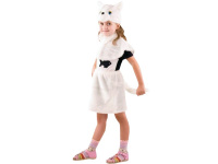 Карн.костюм Кошка белая р.28 рост 110см (головной убор, накидка, юбка) 109-110-56