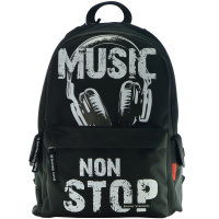 Рюкзак "Music" 40х30х17см, 600гр, 1 отделение, 3 кармана, черный 12-003/18