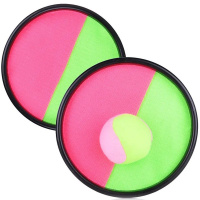 Игра "Поймай мяч" 18х18см в сетке, пластик/текстиль (2 тарелки, мяч 6см) 9500B