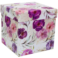 Коробка подарочная "Сиреневые цветы" 14,5х14,5х15см картон M5-152