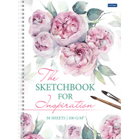 Скетчбук А4 21х29,7см 50л 100г/м2 "Акварельный букет" спираль, твердая обложка 50Тт4Aгр_22204/061137