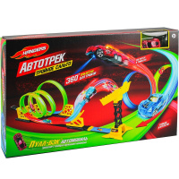 Игровой набор Handers "Автотрек: Тройное сальто" (светится, длин. трассы 300 см, 24 дет., светящ. ма