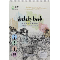 Скетчбук А3 38х27см 35л 160г/м2 евроспираль, жесткая подложка, 2 вида 2039340