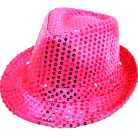 Шляпа блестящая с пайетками, мигающая, малиновая Y1813-14