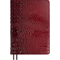 Ежедневник недатированный А5+ "Escalada" 320стр., бордовый, искус.кожа "Аллигатор" в коробке 67179