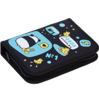 Пенал "Панда энерджи" 20х14х4см прямоугольный, одностворчатый, 2 откидные планки, ткань 089933