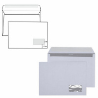Конверт С4 (229*324мм) БЕЛЫЙ, правое окно, запечатка, силикон