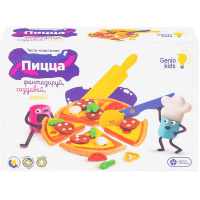 Набор д/лепки из теста 6 цветов 30гр. "Пицца" (блистер для лепки, нож для пиццы, скалка) TA2041