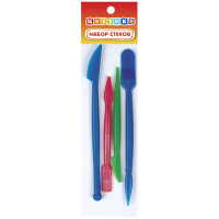 Набор стеков для лепки 4шт. пластик, блистер с европодвесом 5746528