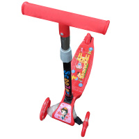 Самокат 3-х колесный L=57см красный, пластик/металл, колесо PVC d=11см/7,8см светится HB2219