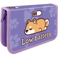 Пенал "Low battery" 20х13х3см прямоугольный, одностворчатый, 2 откидные планки, ткань ПО-42 Пенал "Low battery" 20х13х3см прямоугольный, одностворчатый, 2 откидные планки, ткань ПО-42