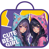 Папка с ручками 33,5х26х6см "Лучшие подружки" ткань ПШ-11