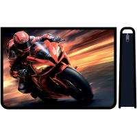 Папка д/труда А4 "Красный байк" 325х230х100мм на молнии сверху, пластик ПТР-22