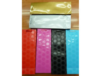 Пакет подарочный "Голография" 36х12х8см под бутылку, 6 цветов Y1473-14