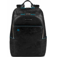 Рюкзак "Blue Square" 27,5х39х15см, 2 отделения, 3 кармана, черный, натуральная кожа CA3214B2/N