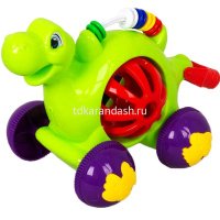 Каталка на палочке "Черепашка" 23х15х17см пластик (звон погрумушек) LT344159 от магазина "Карандаш"