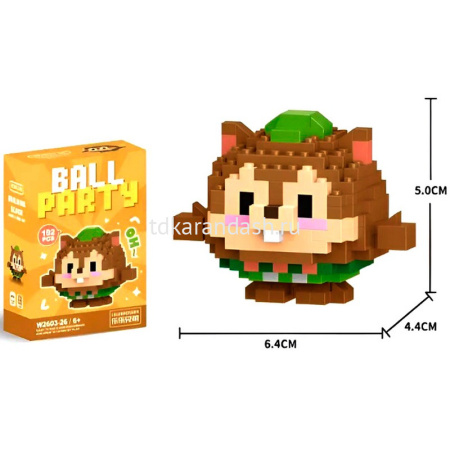 Конструктор 3D "Ball Party" количество деталей 186-218, 8х11х4см пластик, ассорти W2603/11315-24 от магазина "Карандаш"