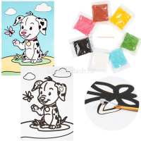 Картина из песка "Далматинец" №32 16,5x23см (карта-основа, образец, песок, палочка) SPT-01 от магазина "Карандаш"