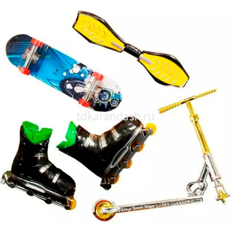 Набор пальчиковый "Фингерборд. Скейтборд. Ролики. Роллерсерф. Самокат" пластик 11932-24 от магазина "Карандаш"