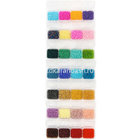 Набор бисера 2,3мм 28 цветов 280гр. 1-й сорт №01 GNV10/0 от магазина "Карандаш"