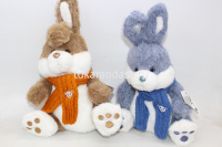 Заяц с шарфом 23см 5 цветов WT2576 от магазина "Карандаш"