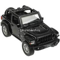 Машина "Jeep Wrangler Rubicon" черная, инерционная, металл 11см (открывающиеся двери) RUBICON3D-12-B от магазина "Карандаш"