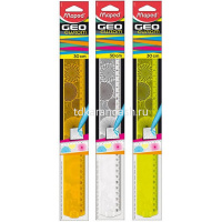 Линейка 30см "Geocustom" рельефная, пластик, УФ чернила, непачкающиеся края 254530 от магазина "Карандаш"