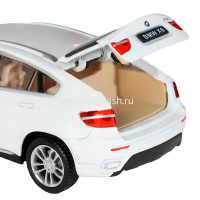 Машина "BMW X6" белая, инерционная, металл 17,5см (свет, звук, откр.двери) JB1251295 от магазина "Карандаш"