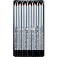 Набор карандашей чернографитных 12шт (8B-2H) металлическая упаковка 44053 от магазина "Карандаш"