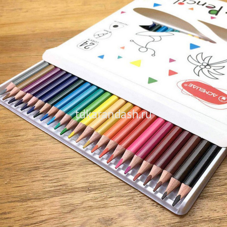 Карандаши 24 цвета "Color Pencils" трехгранные дерево, картон 9402-24 от магазина "Карандаш"