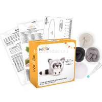 Набор для валяния "Игрушка. Енот Еня" (шерсть, игла, основа, выкройка, трафарет) WT-0126 от магазина "Карандаш"