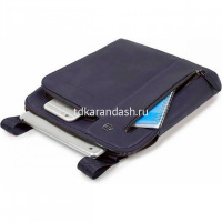 Сумка "Blue Square" 27х23,5x4см, 1 отделение, темно-синяя, натуральная кожа CA1816B3/BLU4 от магазина "Карандаш"