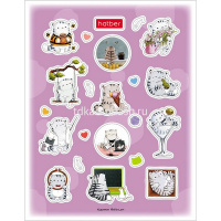 Наклейки "Приключения кота Пирожка" А6 11,5х15см 4 листа в пакете с европодвесом 4Н6н/090187 от магазина "Карандаш"