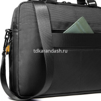 Сумка "Orion" 38х27х9см 2 отделения, 2 кармана, черная, натуральная кожа CA6623S136/N от магазина "Карандаш"
