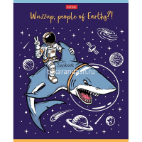 Тетрадь А5 48л клетка "Привет, земляне!" на скобе выборочный лак 5 дизайнов 073294 от магазина "Карандаш"