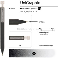 Карандаш механический 0,5мм "UniGraphix" трехгранный, 3 цвета корпуса, пластик 21-0055 от магазина "Карандаш"