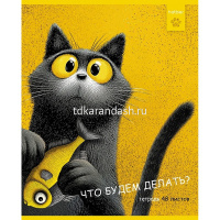 Тетрадь А5 48л клетка "Пушистый философ" на скобе тиснение 5 дизайнов 48Т5тВ1/095072 от магазина "Карандаш"