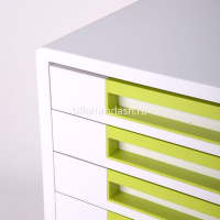 Бокс для документов "Rio" 27,7x34,4x25,9см, 5 выдвижных ящиков, белый/зеленый EZ01053 от магазина "Карандаш"