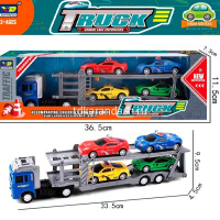 Трейлер "Полиция" пластик 30х5х6см (в комплекте 4 машинки 8см) LT355518 от магазина "Карандаш"